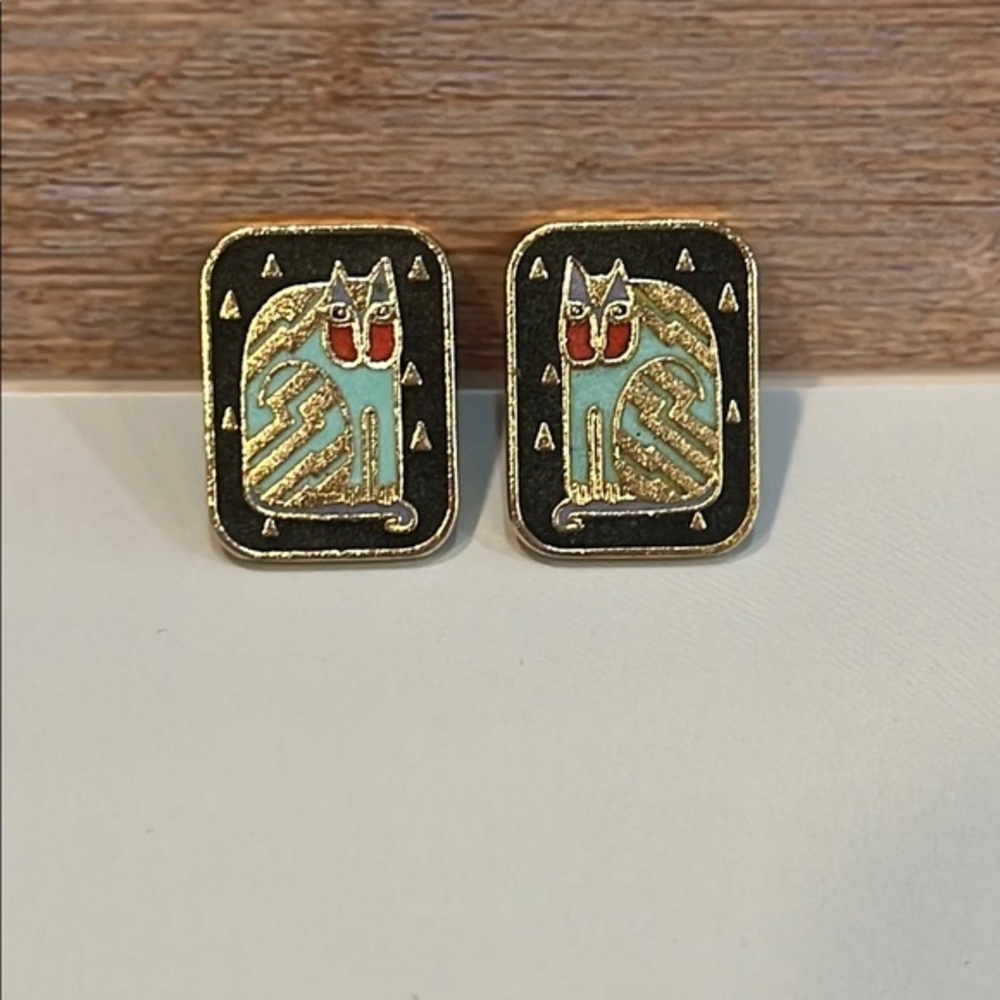 Vintage Laurel Burch earrings "Fantasticat" 2008